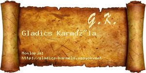 Gladics Karméla névjegykártya